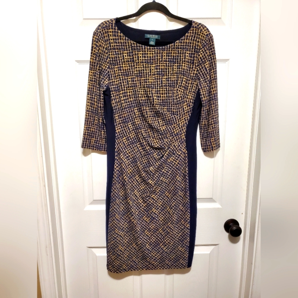 LAUREN RALPH LAUREN Women's Crosshatch Jersey Sheath Dress - Size 12